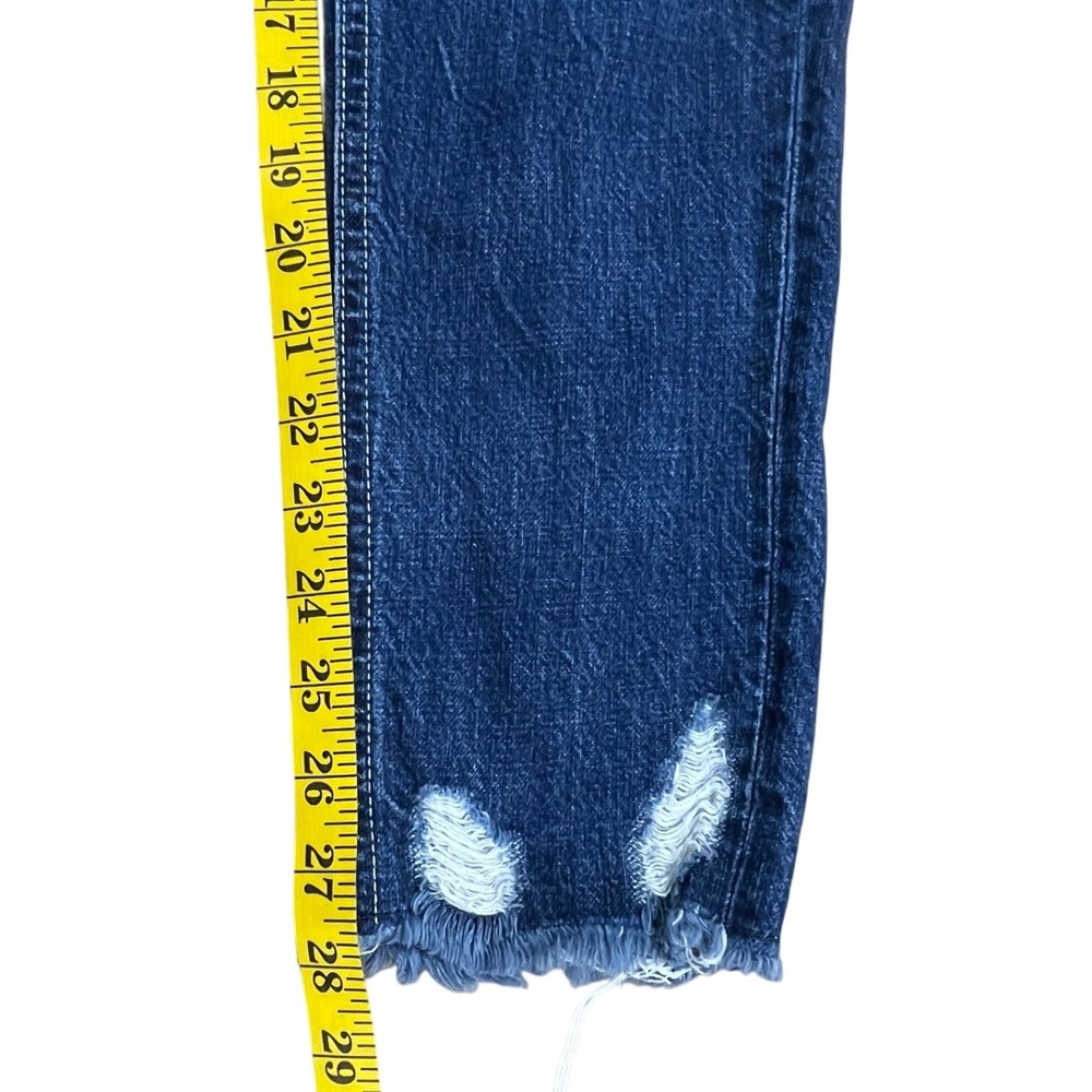 KanCan Women's Jeans Size 3/25 Distressed Boyfriend Fit Raw Hem Y2K Grunge Denim - Picture 8 of 11